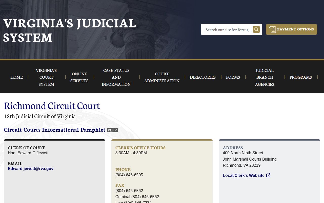 Richmond City Justice Center release record court source